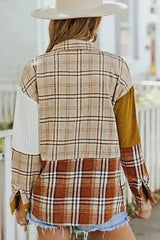 Plaid Pocket Shirt Jacket - Femstylo
