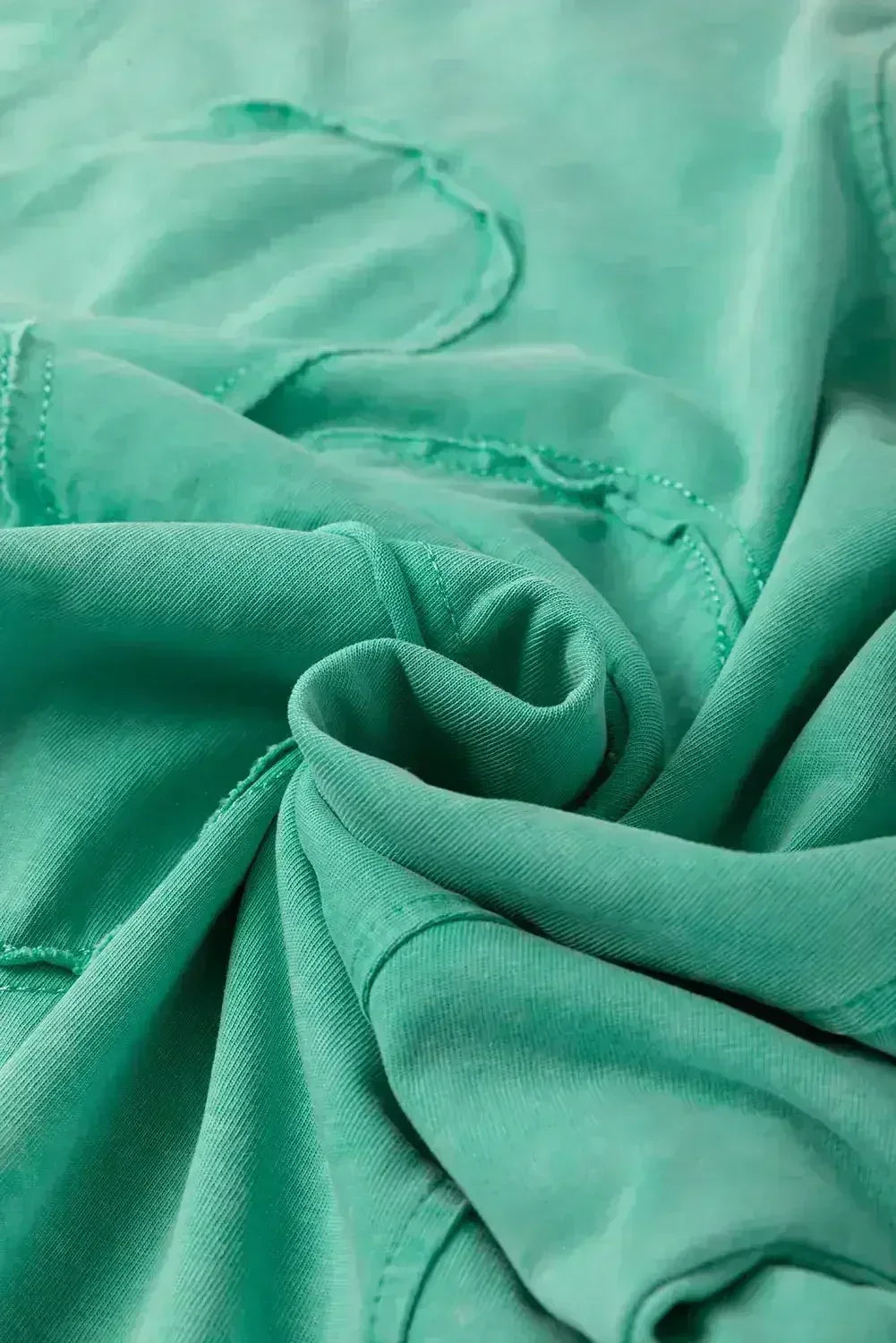 Sky Blue Mineral Wash Flower Patchwork Mini T Shirt Dress - Femstylo