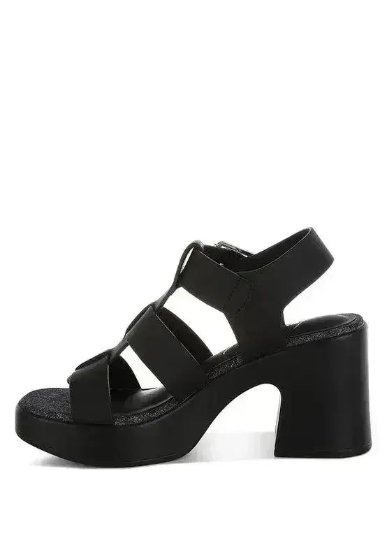 Avalon Chunky Pin Buckle Platform Heels - Femstylo