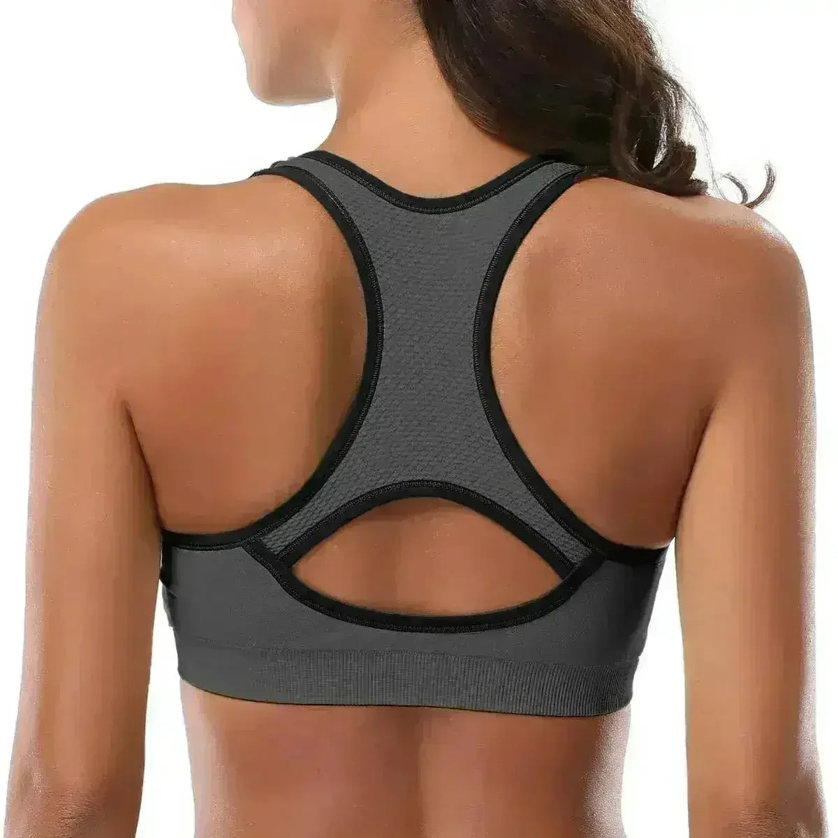 Women’s Stylish Racerback Athletic Sports Bra | Padded Seamless High I - Femstylo