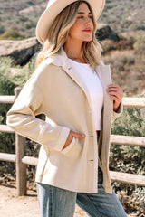 Parchment Suede Sherpa Lined Western Loose Jacket