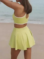 Wide Strap Active Dress with Unitard Liner - Femstylo