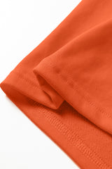 Orange Preppy Striped Sleeve Loose Mini Dress