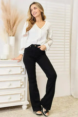 Off White V-Neck Dropped Shoulder Blouse - Versatile Top | Femstylo - Femstylo