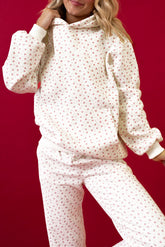 Pink Floral Kangaroo Pocket Hoodie Pants Set