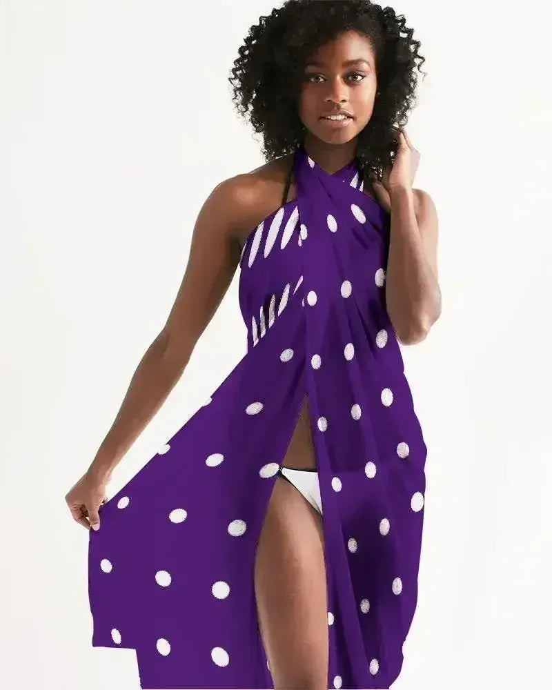 Sheer Purple Dotted Style Swim Cover Up - Femstylo