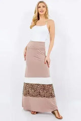 Leopard Color Block Maxi Dress – Plus Size & Bold | Celeste - Femstylo