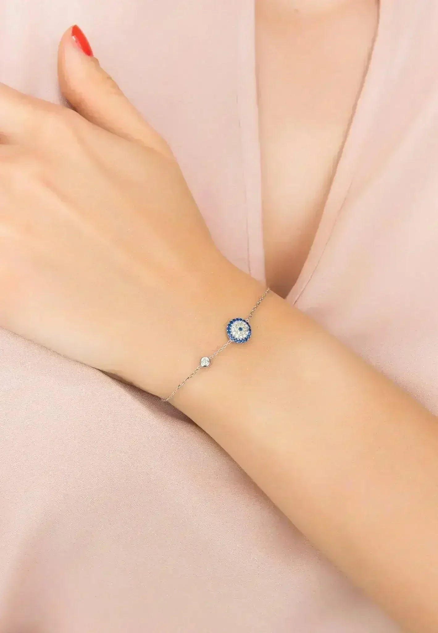 Sterling Silver Evil Eye Bracelet – 925 Silver w/ Zircons - Femstylo
