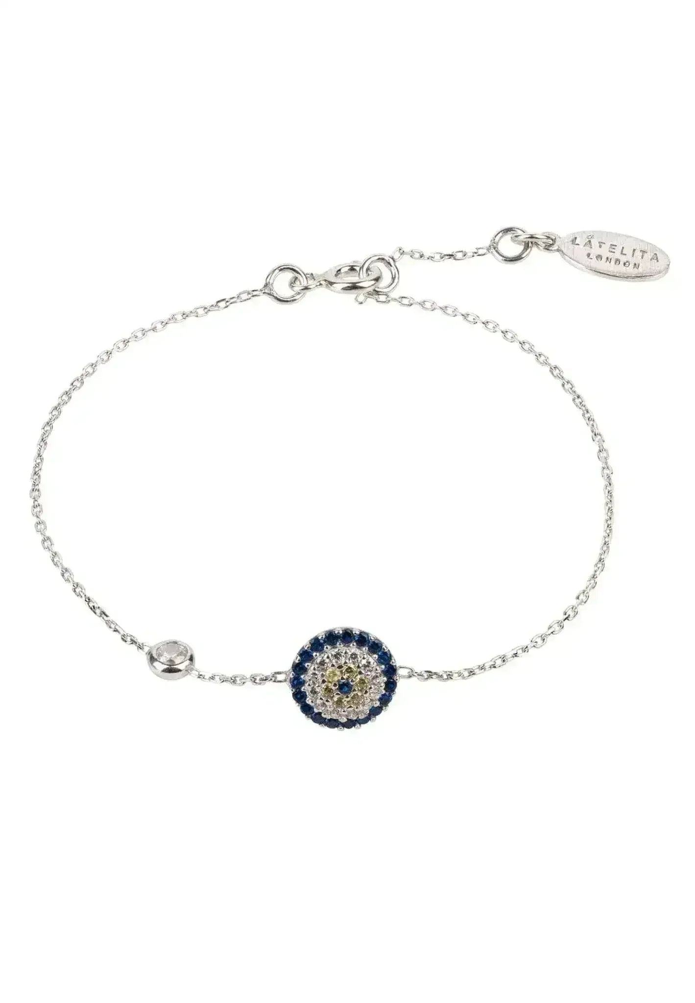 Sterling Silver Evil Eye Bracelet – 925 Silver w/ Zircons - Femstylo