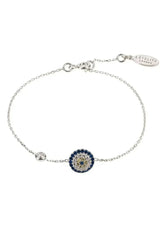 Sterling Silver Evil Eye Bracelet – 925 Silver w/ Zircons - Femstylo