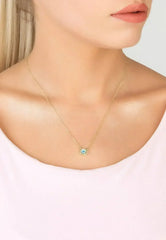 Evil Eye Mother Of Pearl Necklace Cz Gold - Femstylo