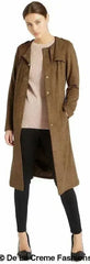 Ex Per Una - Womens Tan Brown Suedette Longline Duster Coat - Femstylo
