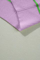 White Striped Half Sleeve Drop Shoulder Sweater - Femstylo