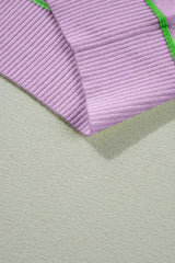 White Striped Half Sleeve Drop Shoulder Sweater - Femstylo