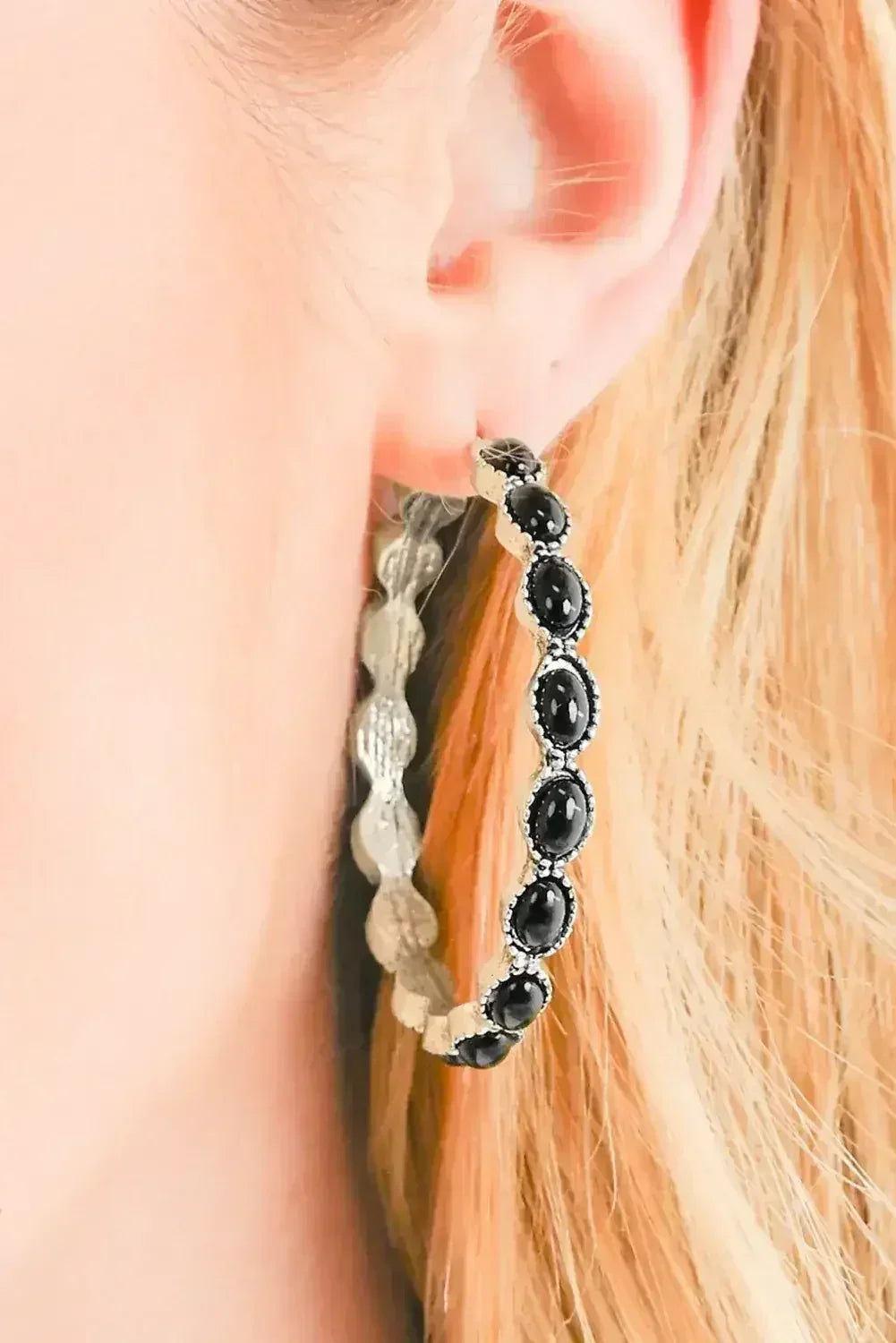 Bonbon Turquoise Big Circle C Shaped Earrings - Femstylo