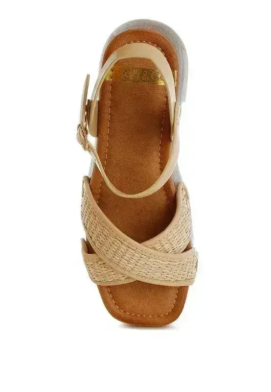 Qasa Studded Raffia Clog Sandals - Femstylo