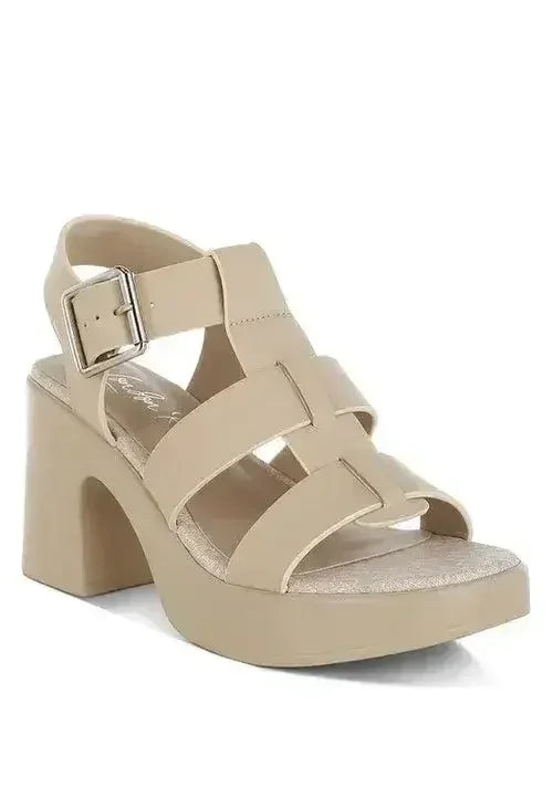Avalon Chunky Pin Buckle Platform Heels - Femstylo