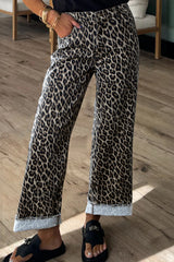 Yellow Leopard Straight Loose Leg Jeans