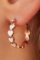 White Valentine Heart Hoop Earrings - Femstylo