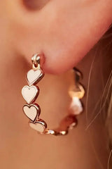 White Valentine Heart Hoop Earrings - Femstylo
