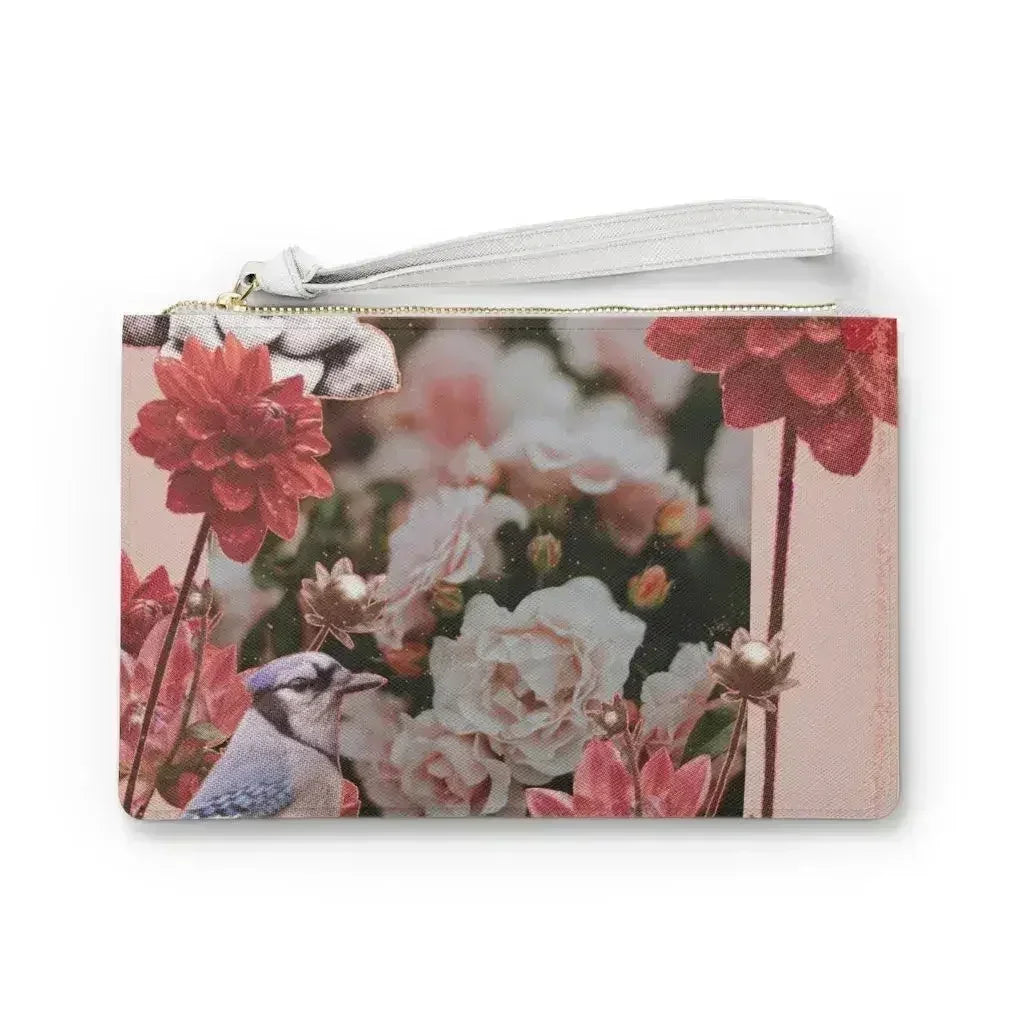 Floral Grunge Design Zipped Clutch Bag - Femstylo