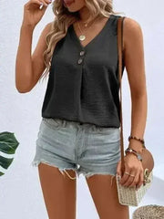 Solid Color V-Neck Tank - Femstylo