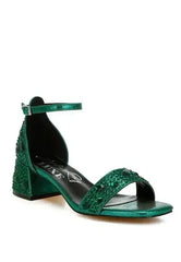 Nocturnal Rhinestone Embellished Shimmer Sandals - Femstylo
