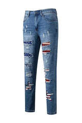 American Flag Patched Distressed Jeans - Femstylo