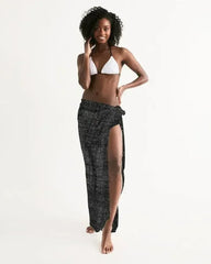 Sheer Sarong Swimsuit Cover Up Wrap / Distressed Black - Femstylo