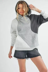 Aemi + Co Color Block Hoodie with Kangaroo Pocket - Femstylo