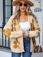 Angel Wings Flower Open Front Long Sleeve Cardigan - Trendy & Comfortable - Femstylo