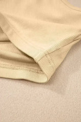 Black Solid Color Ribbed Knit Crop Tank Top - Femstylo