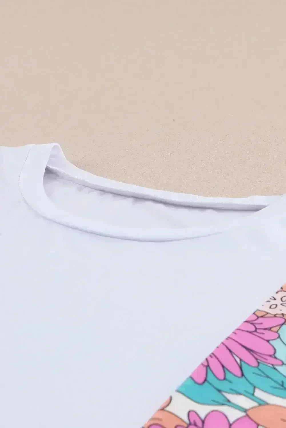 Floral Patchwork Top - Short Sleeve Summer Tee | Femstylo - Femstylo