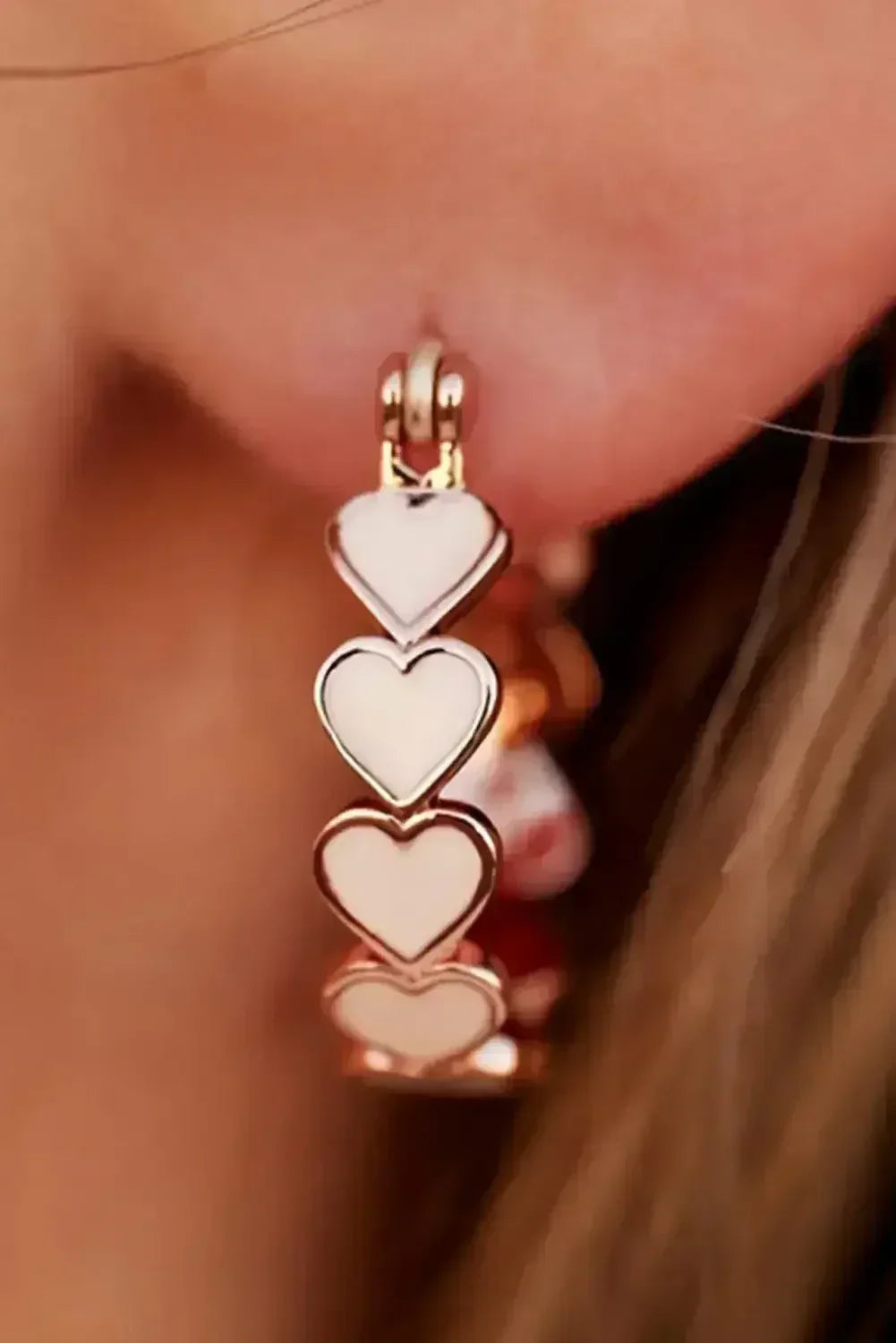White Valentine Heart Hoop Earrings - Femstylo