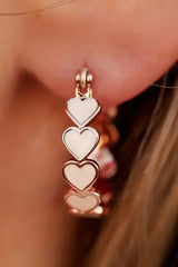 White Valentine Heart Hoop Earrings - Femstylo