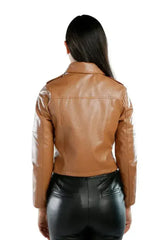 Faux Leather Biker Jacket - Femstylo