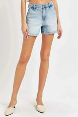 High Rise Denim Shorts | Stretch Cotton Blend | Sizes S-3XL - Femstylo