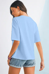 White Flag Bow Graphic Crewneck Tee - Femstylo