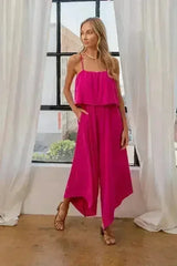 Sleeveless Wide Leg Jumpsuit | Polyester Jumpsuit | Sizes S-3XL - Femstylo