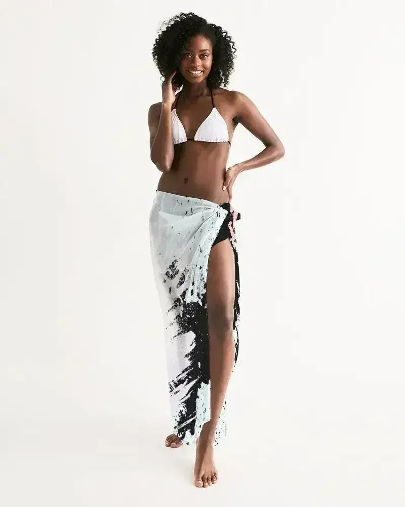 Sheer Swimsuit Cover Up Abstract Print Pastels - Femstylo