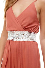 FLORAL & SOLID CROCHET TULIP LEG CAMI JUMPSUIT - Femstylo