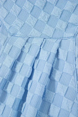 Beige Checkered Pocket High Waist Wide Leg Overall - Femstylo