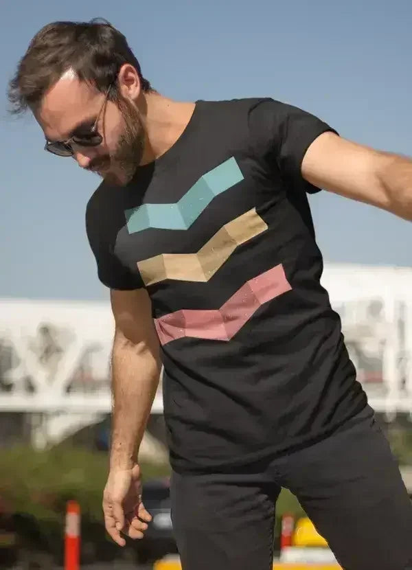 Geometric Design Triple T-shirt - Femstylo