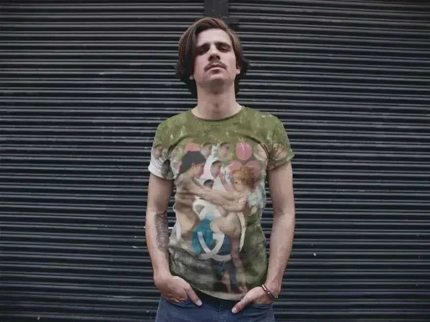 Girl and cupid Premium Sublimation Adult T-Shirt - Femstylo