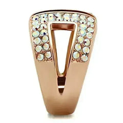 GL222 - IP Rose Gold(Ion Plating) Brass Ring with Top Grade Crystal - Femstylo