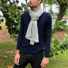Gray Handloom Cashmere Scarf - Femstylo