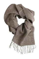Brown ruffled alpaca wool scarf - Femstylo