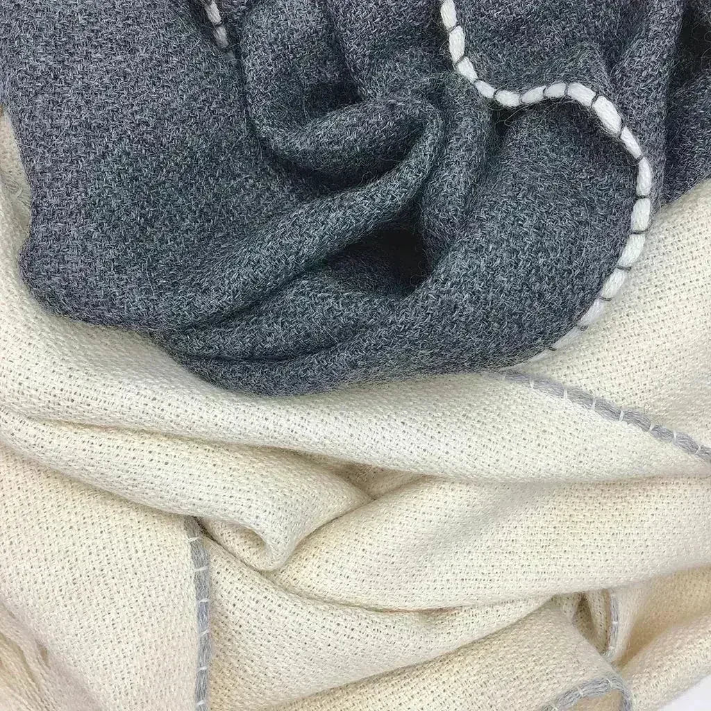 Andes Charcoal Baby Alpaca Scarf - Femstylo