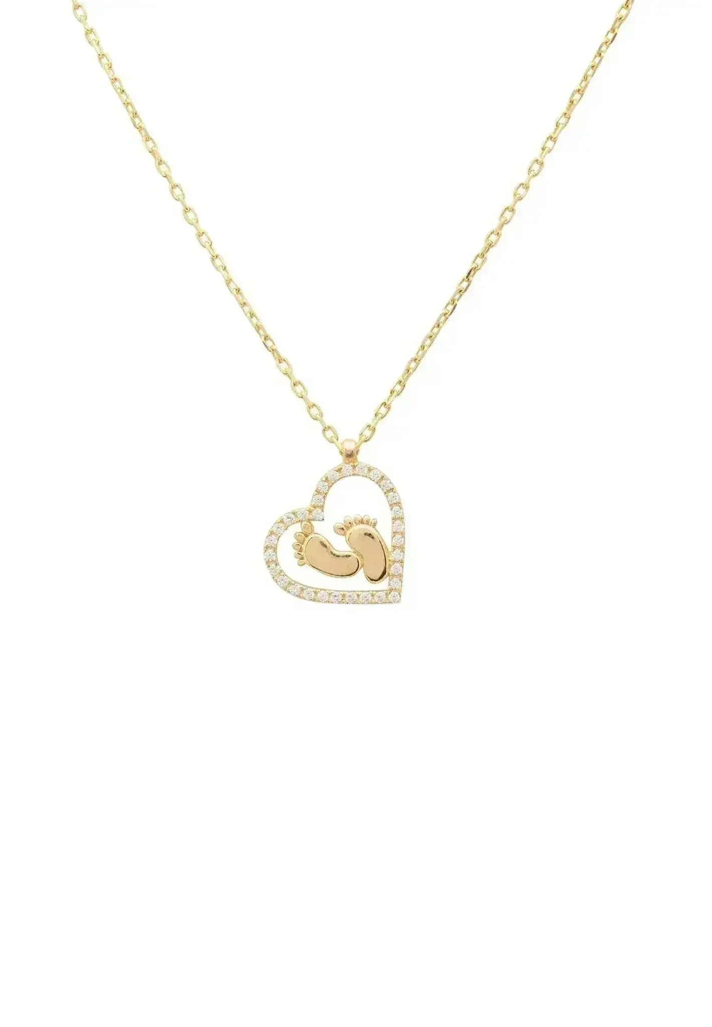 Heart Mum Pendant Necklace Gold - Femstylo
