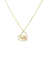 Heart Mum Pendant Necklace Gold - Femstylo